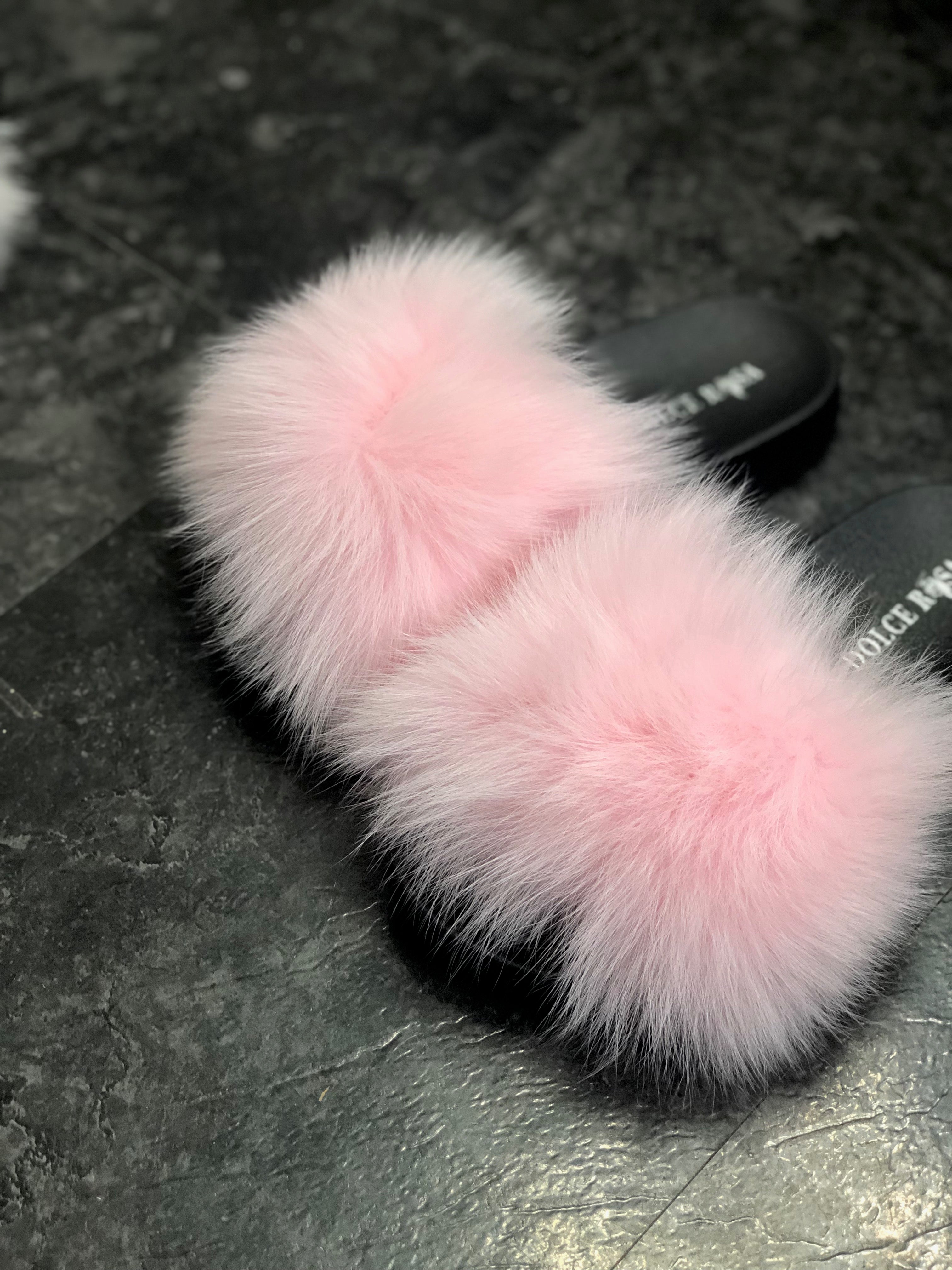 Fox Fur slides - Dolce Rosa