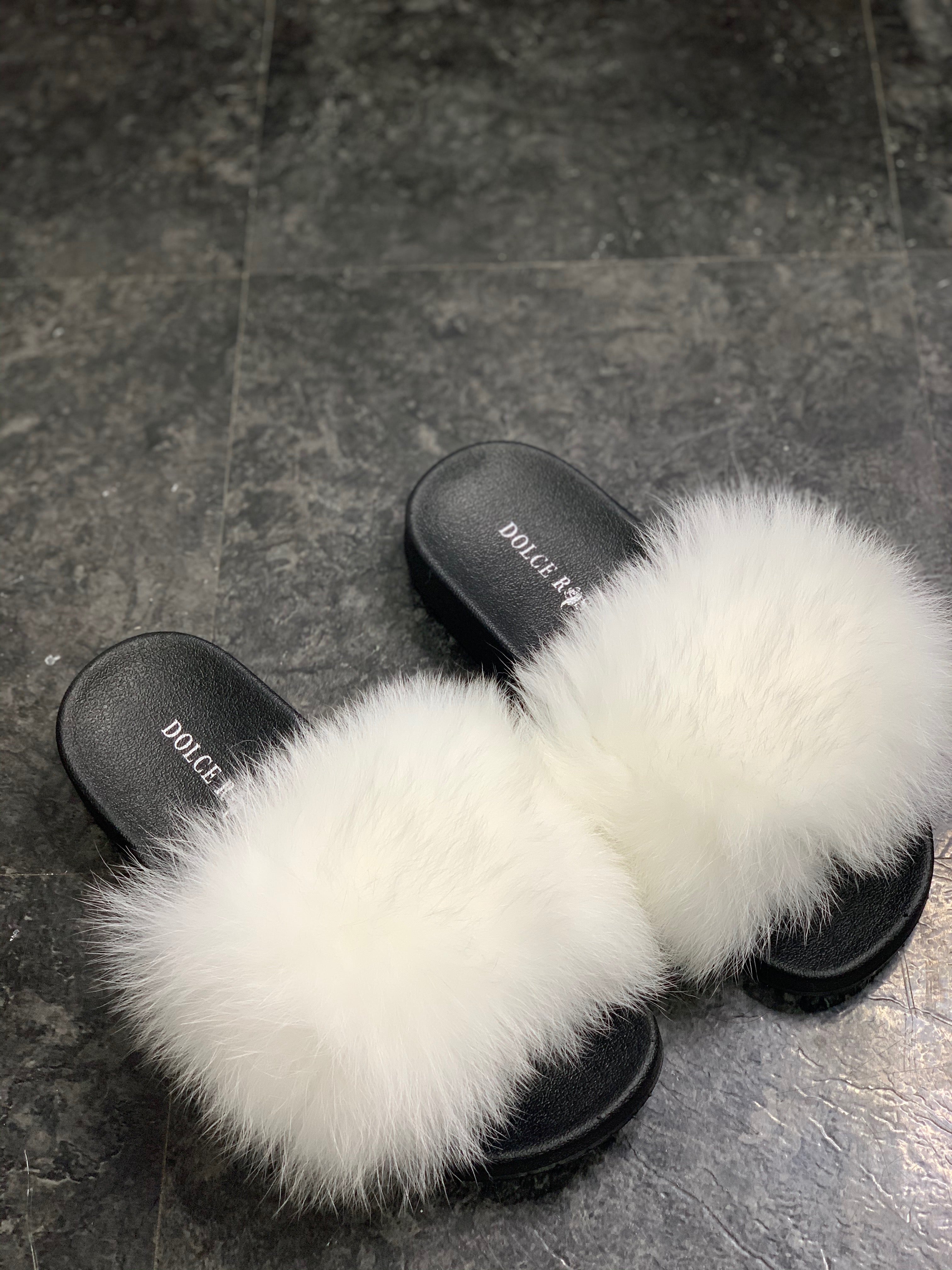 Fox Fur slides - Dolce Rosa