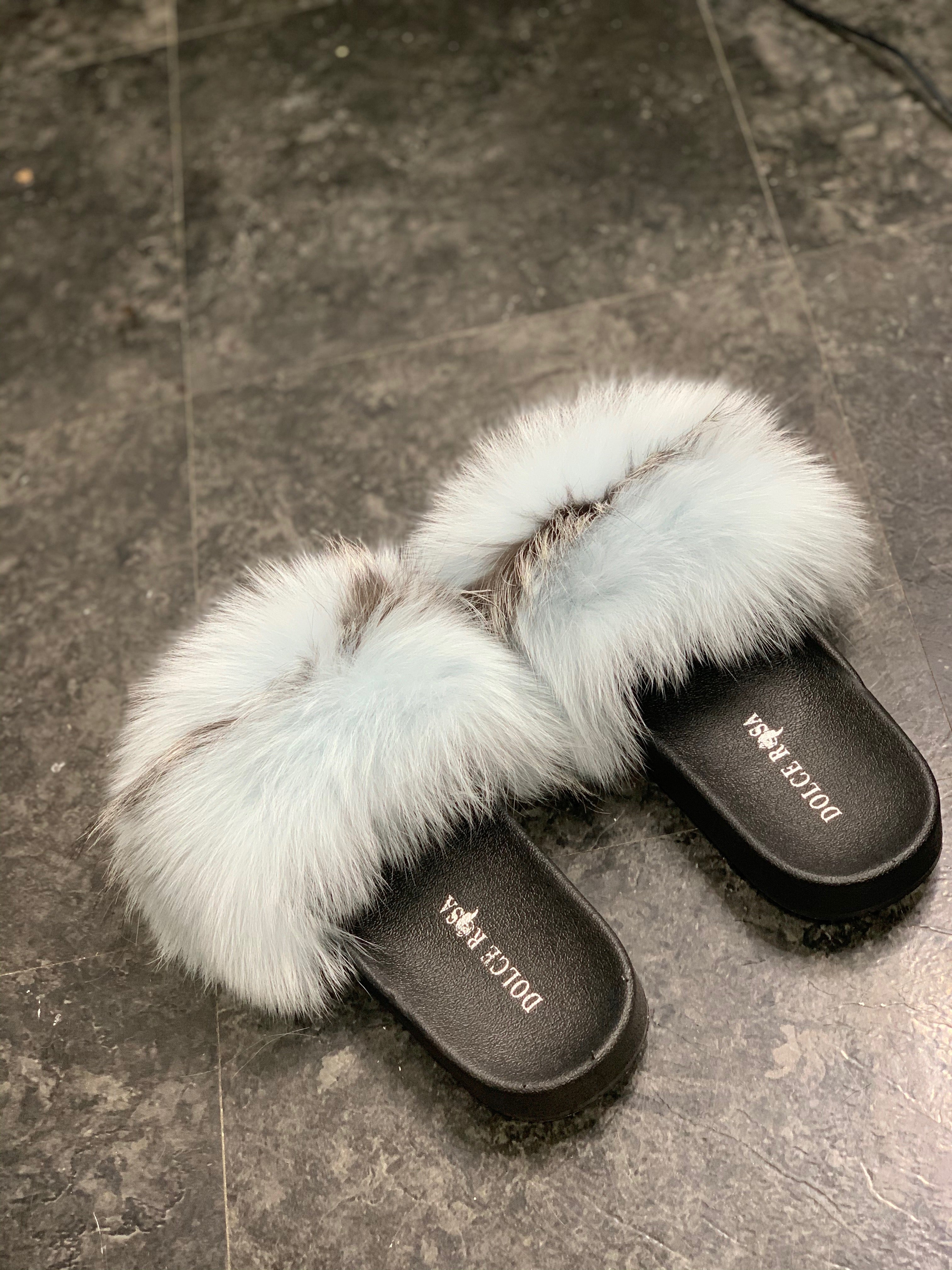 Fox Fur slides - Dolce Rosa