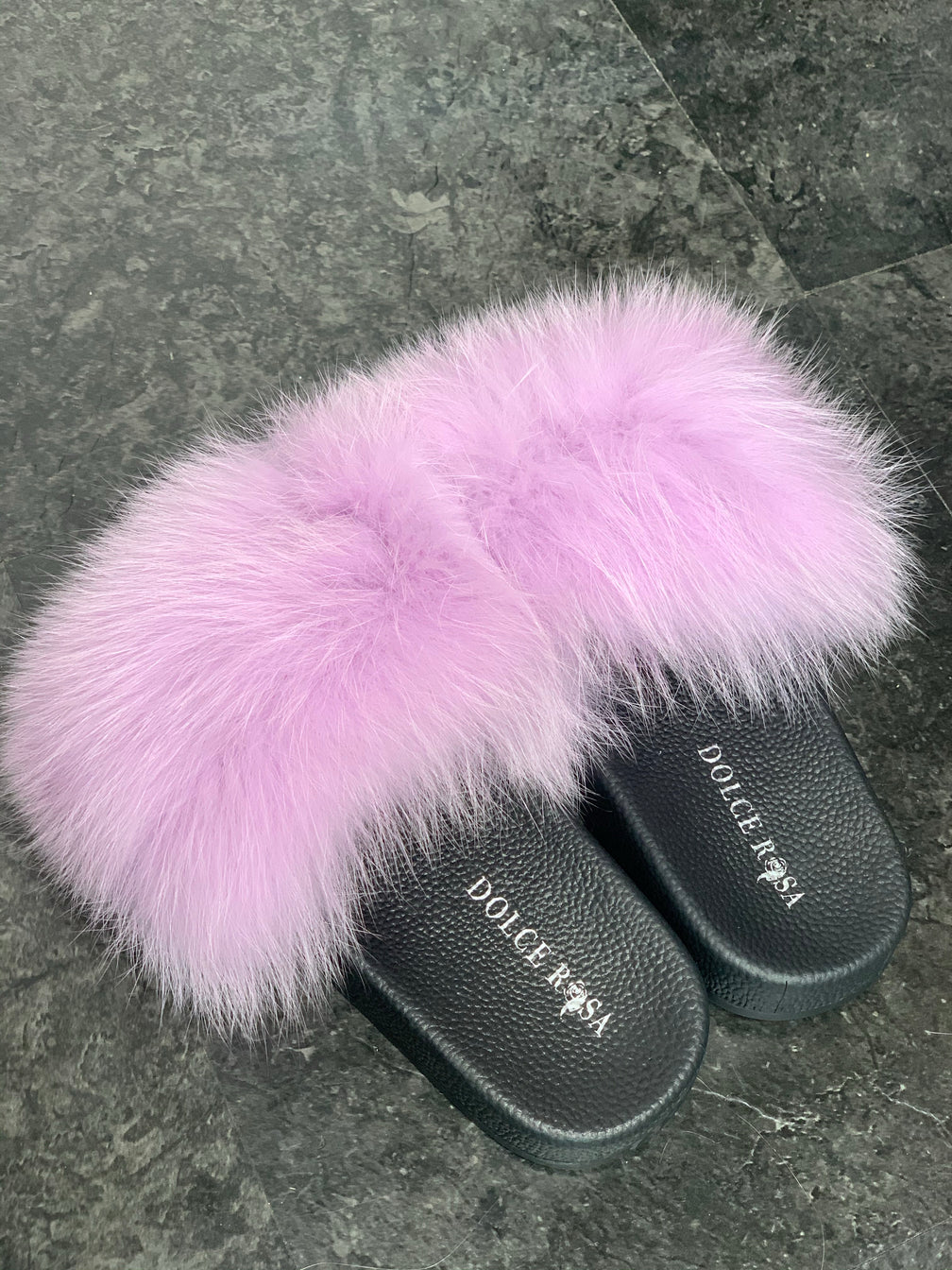 Summer Collection Fox Fur slides