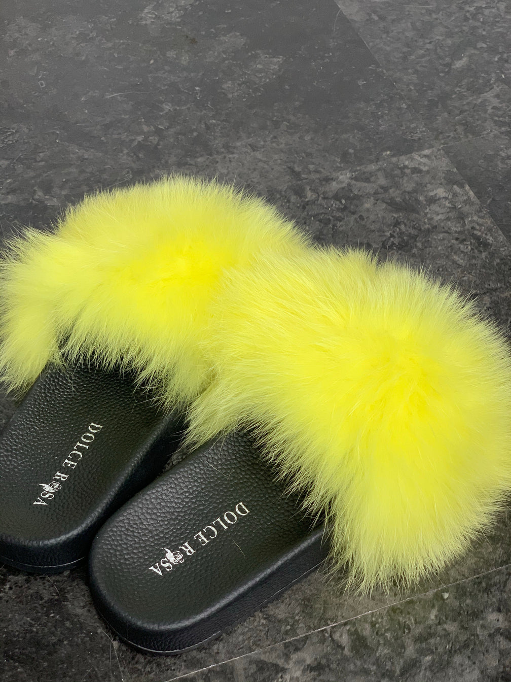 Summer Collection Fox Fur slides